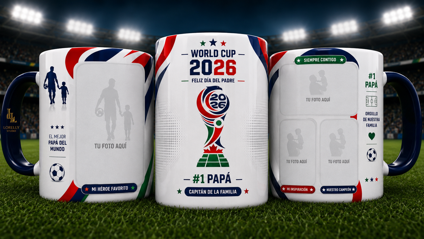 13 Tazas Albúm FIFA con foto papá