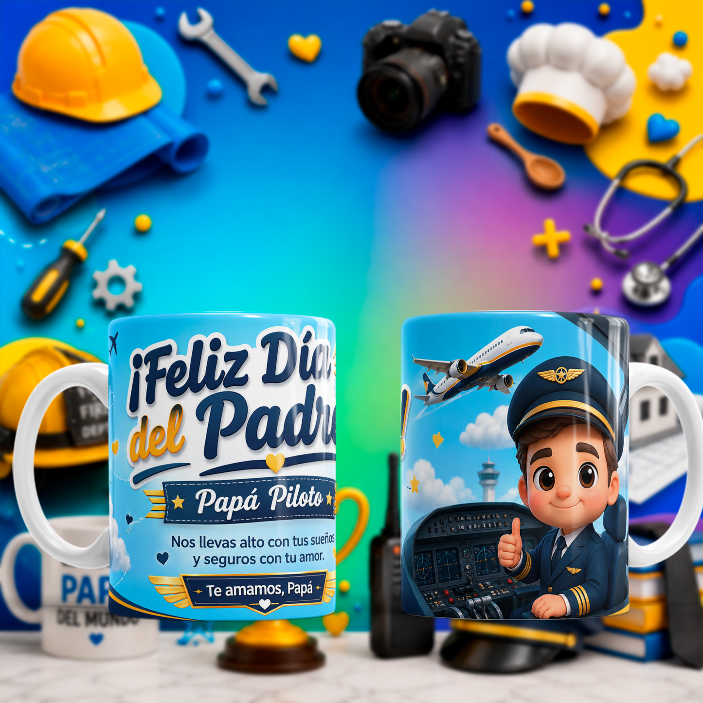 10 Tazas Papá Profesiones