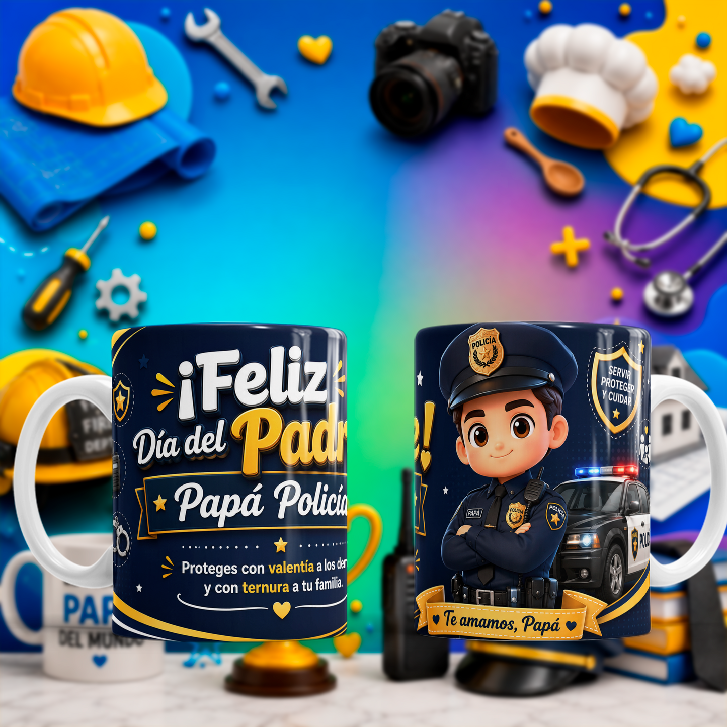 10 Tazas Papá Profesiones