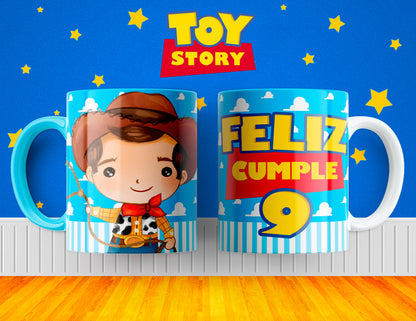 11 Tazas Abecedario Feliz Cumpleaños Toy Story