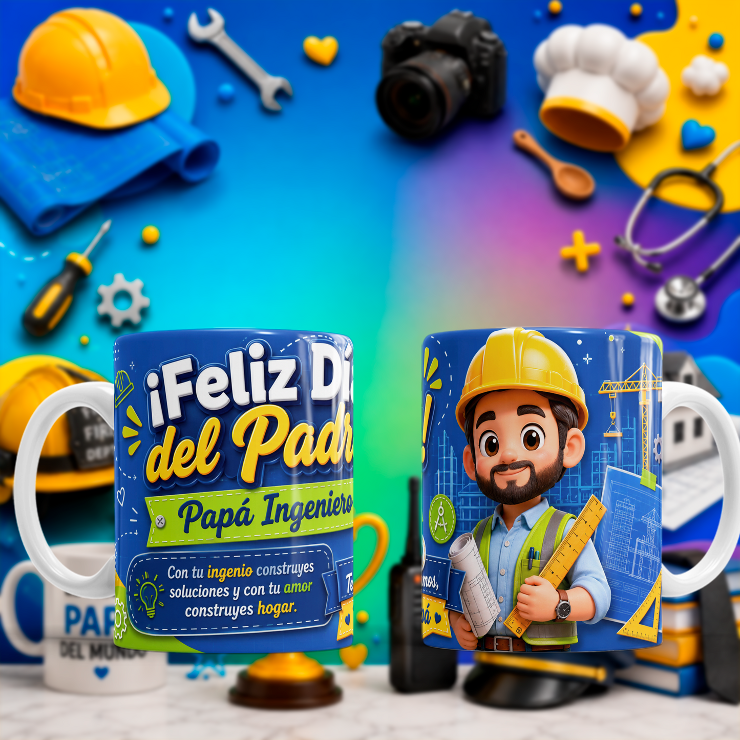 10 Tazas Papá Profesiones