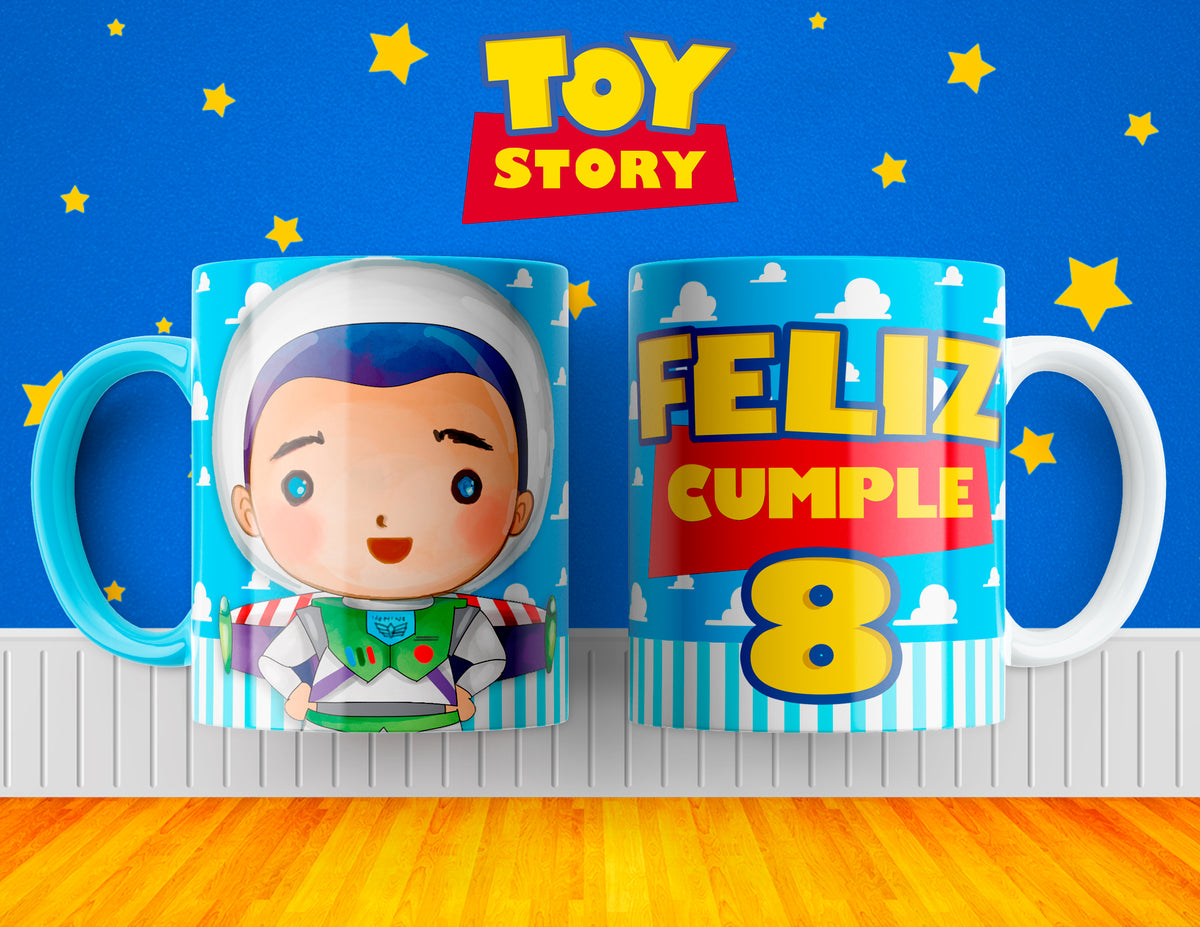 11 Tazas Abecedario Feliz Cumpleaños Toy Story