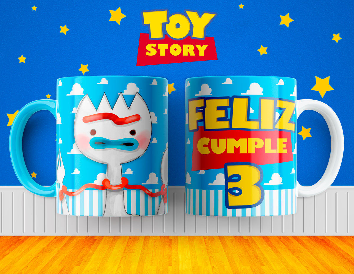 11 Tazas Abecedario Feliz Cumpleaños Toy Story