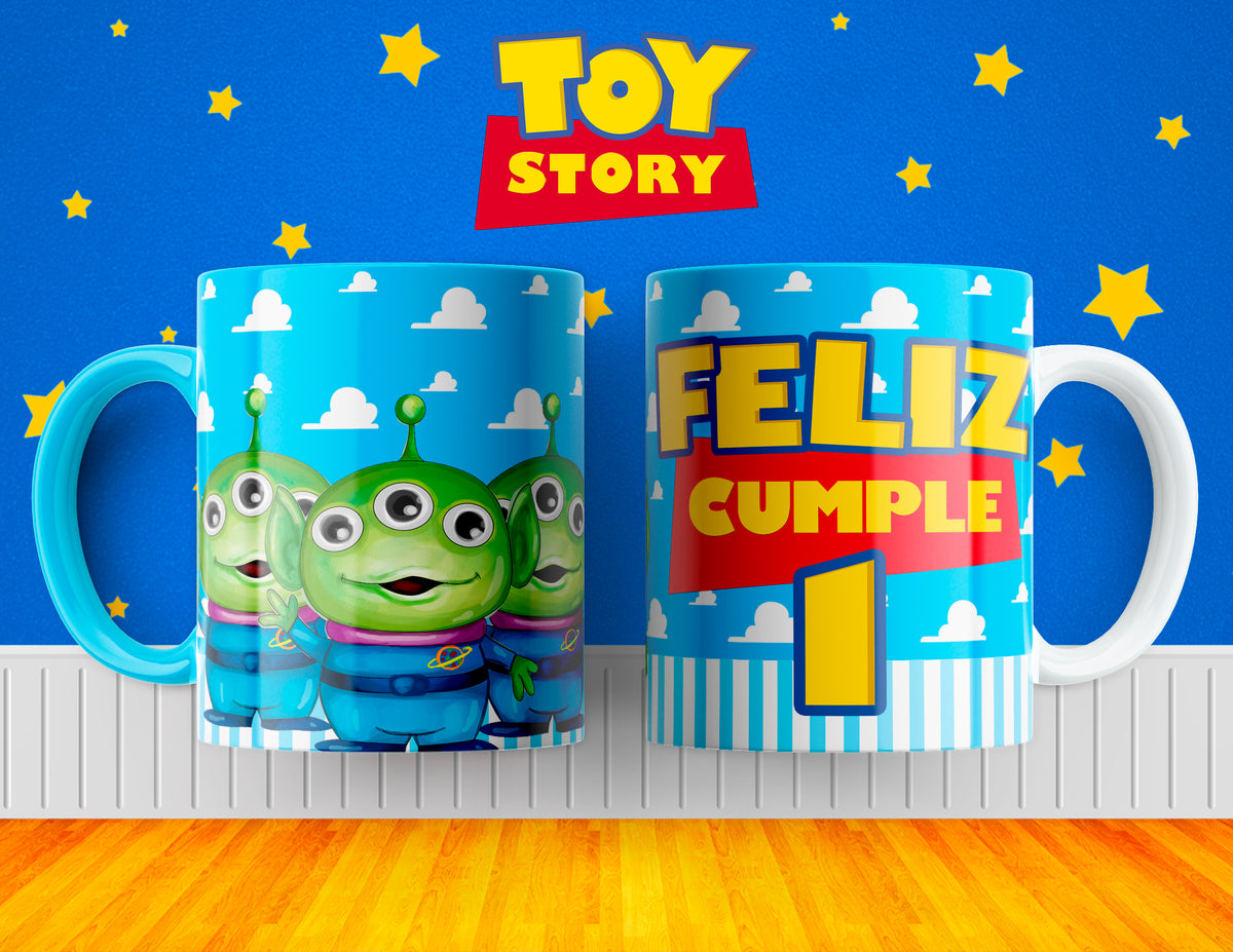 11 Tazas Abecedario Feliz Cumpleaños Toy Story