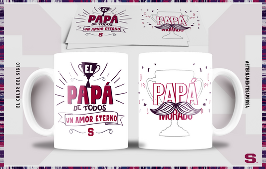 3 Tazas Papá Morado Deportivo Saprissa