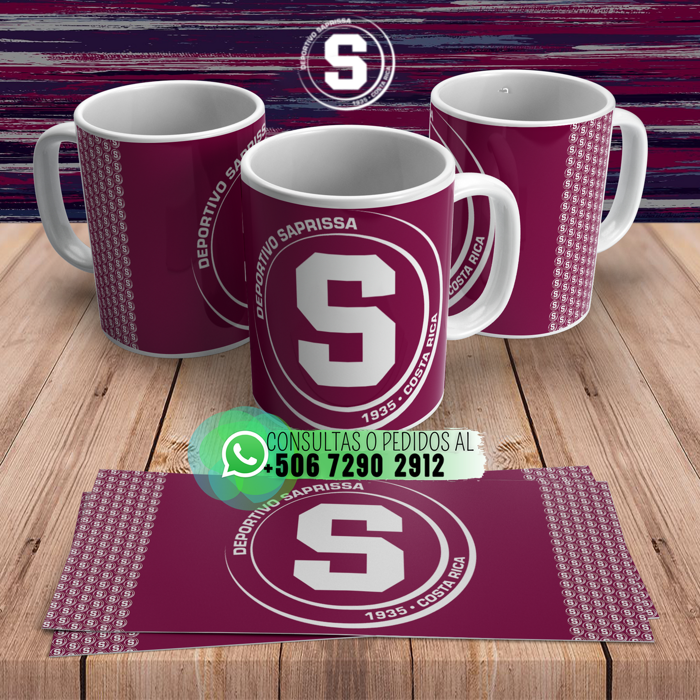 4 Tazas Deportivo Saprissa