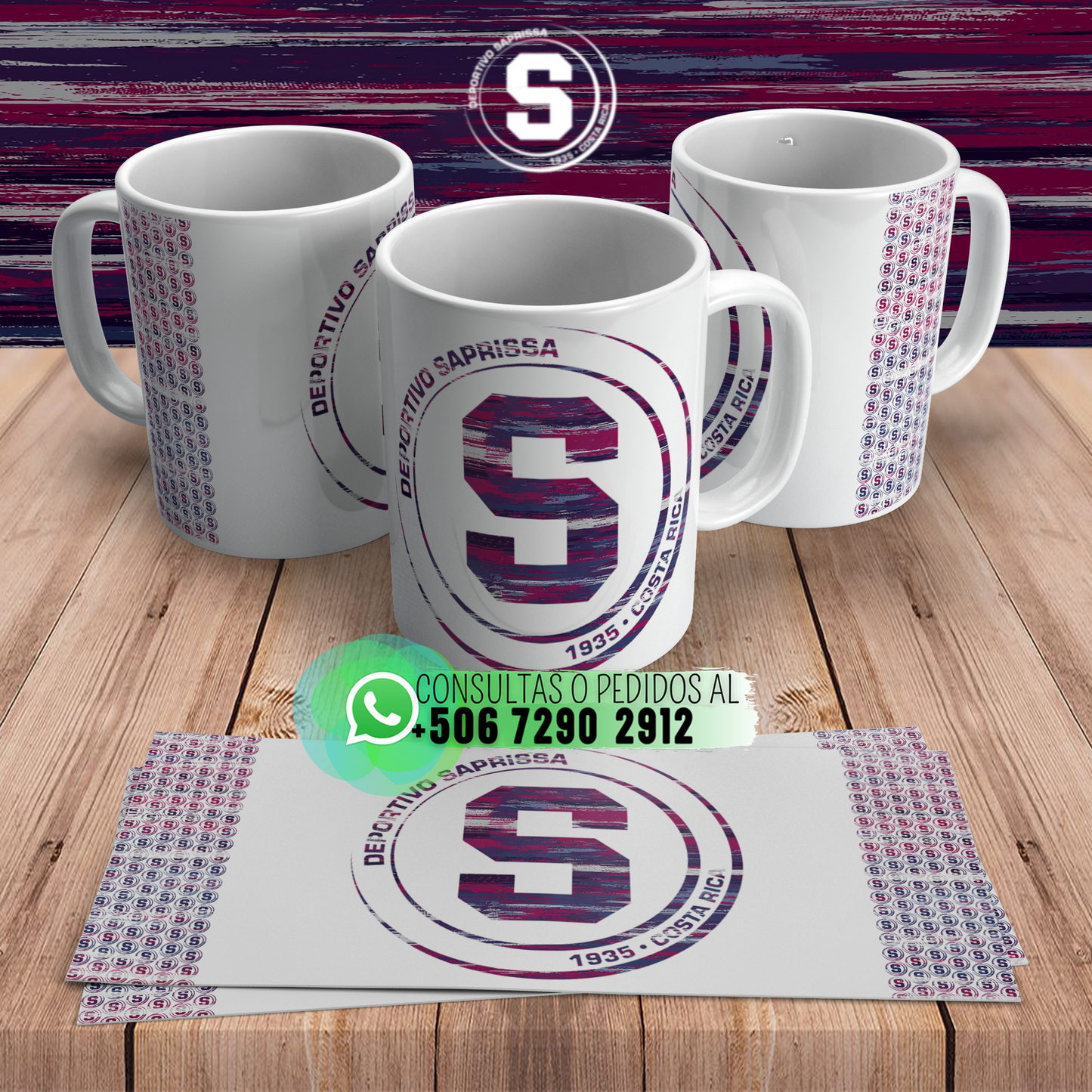 4 Tazas Deportivo Saprissa