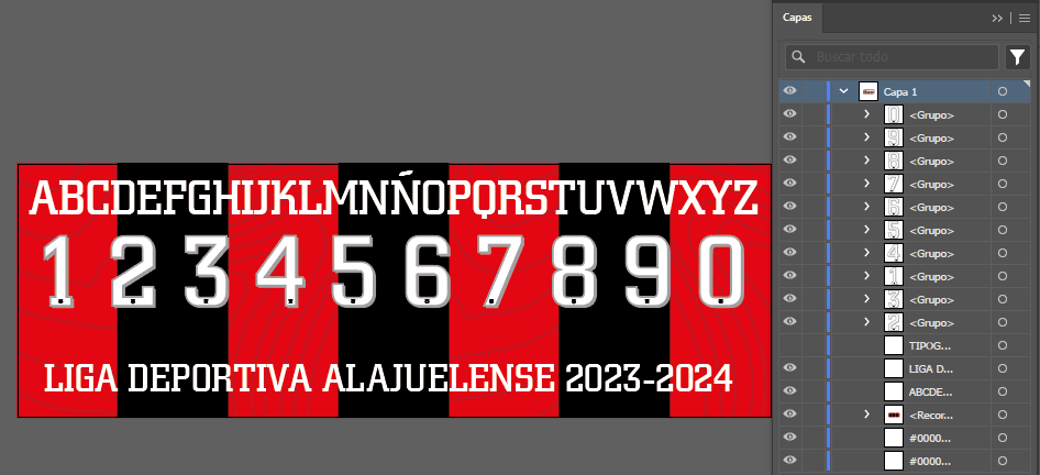 Typography 2023-2024 Liga Deportiva Alajuelense