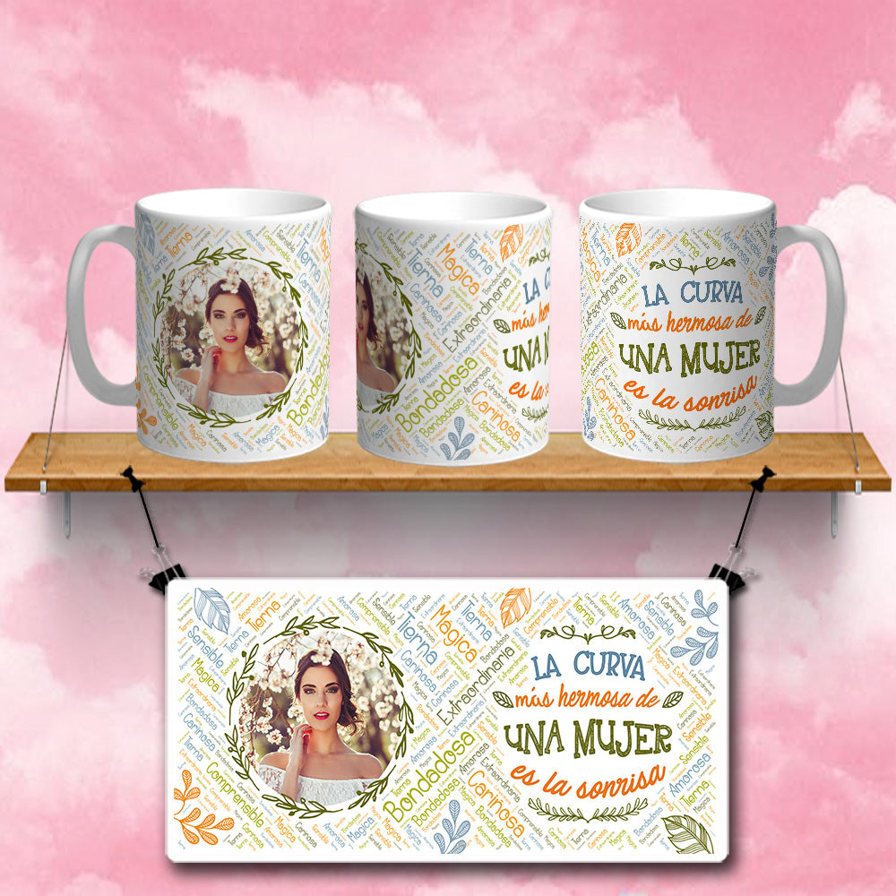 10 Tazas Día de la Mujer palabras y foto