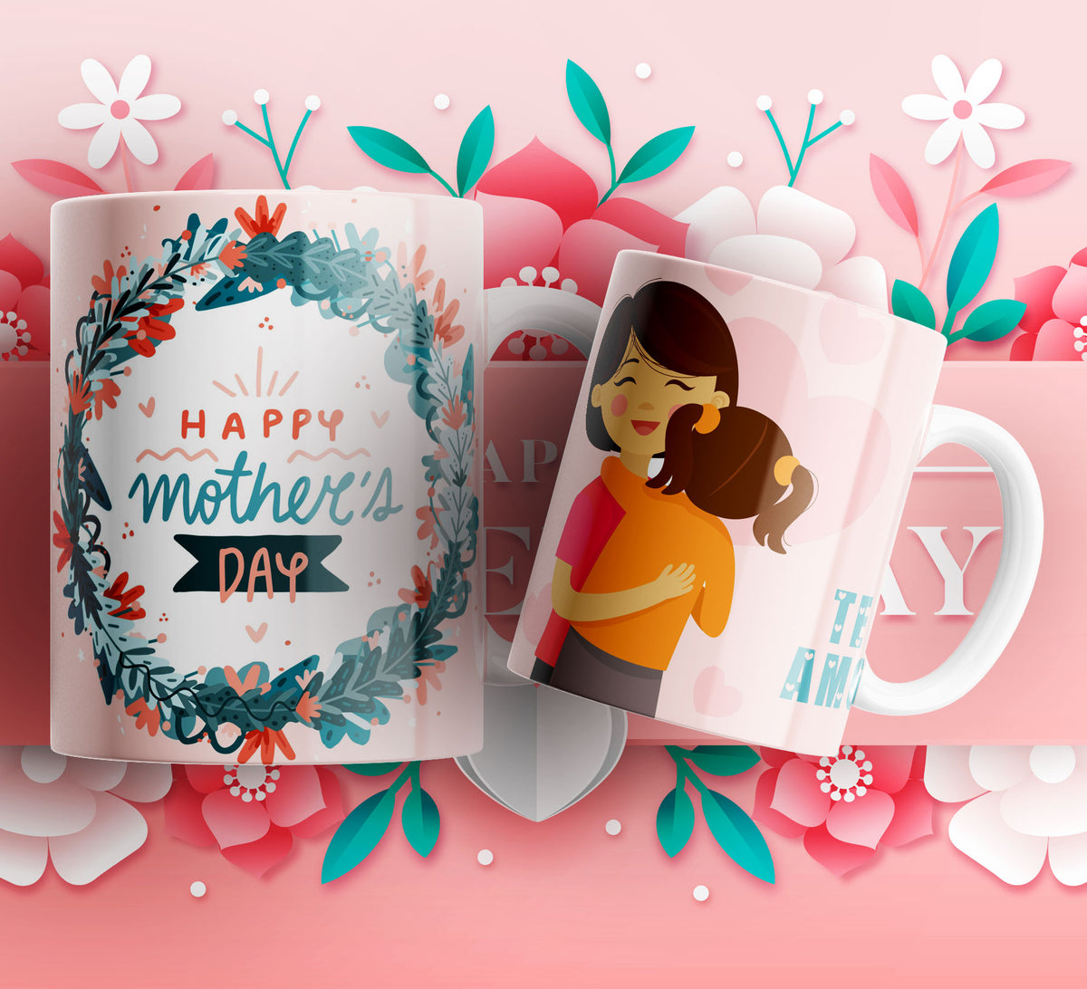 20 Tazas pack felíz día de las madres