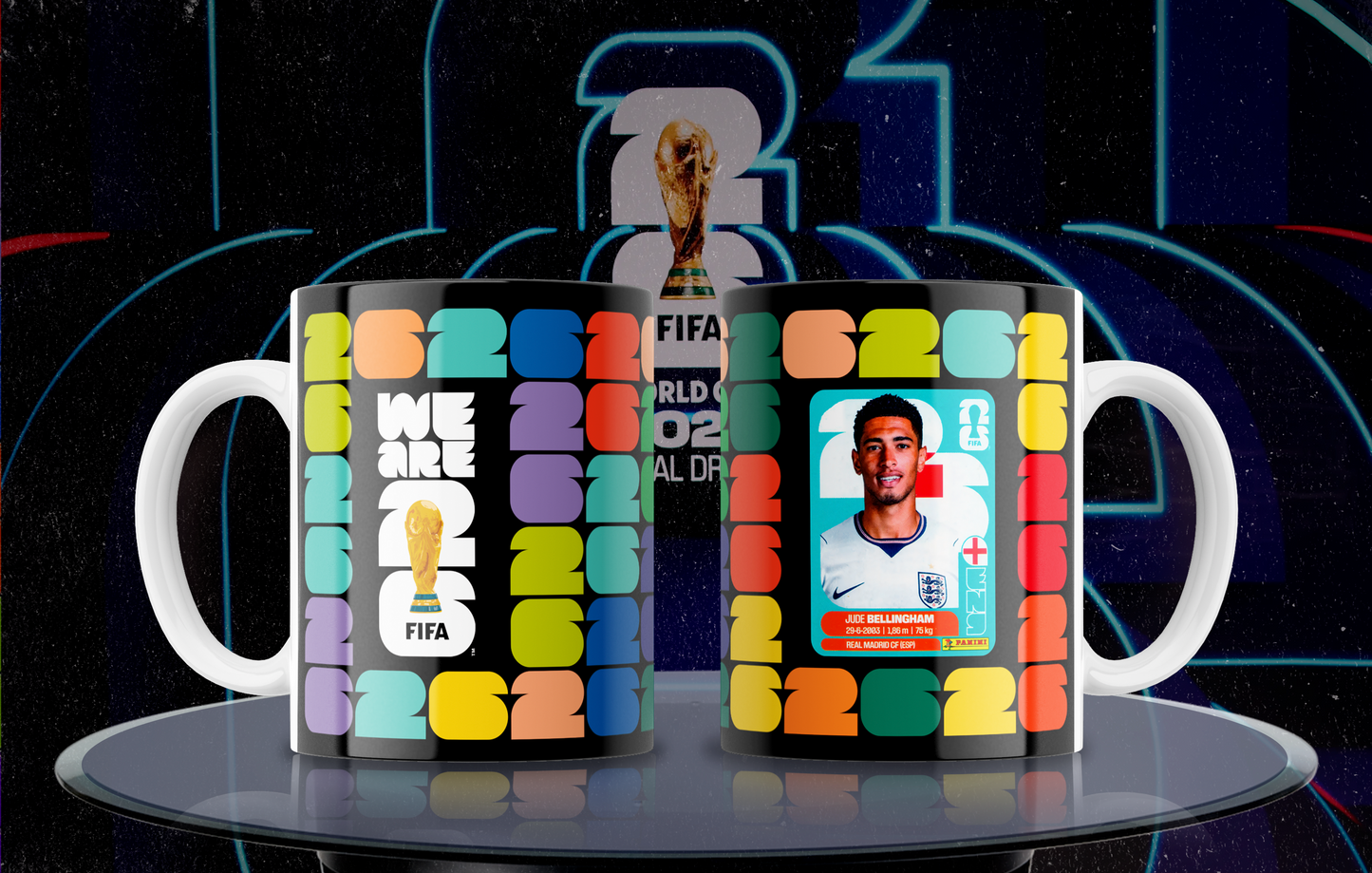 7 Tazas World Cup Negro