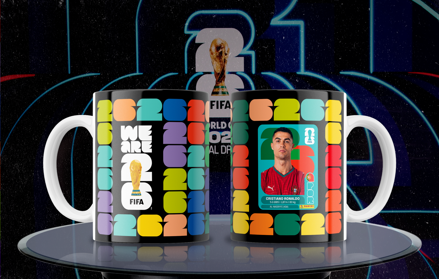 7 Tazas World Cup Negro