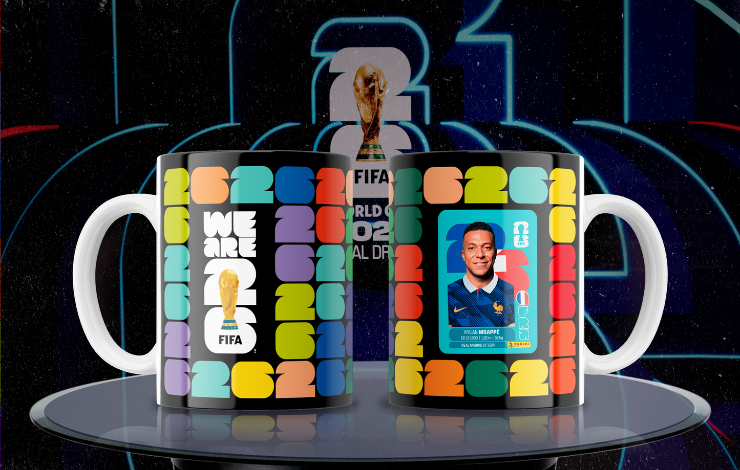 7 Tazas World Cup Negro