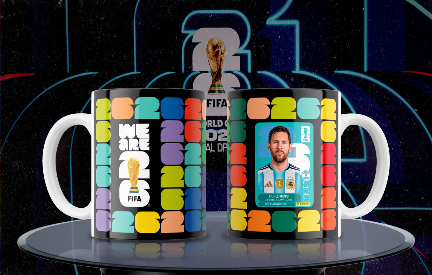 7 Tazas World Cup Negro