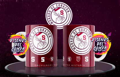 3 Tazas Morado de Corazón