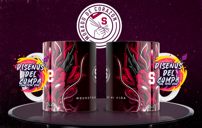 3 Tazas Morado de Corazón