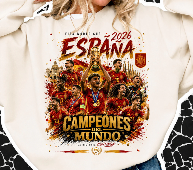 4 Camisas España Campeón Mundial 2026