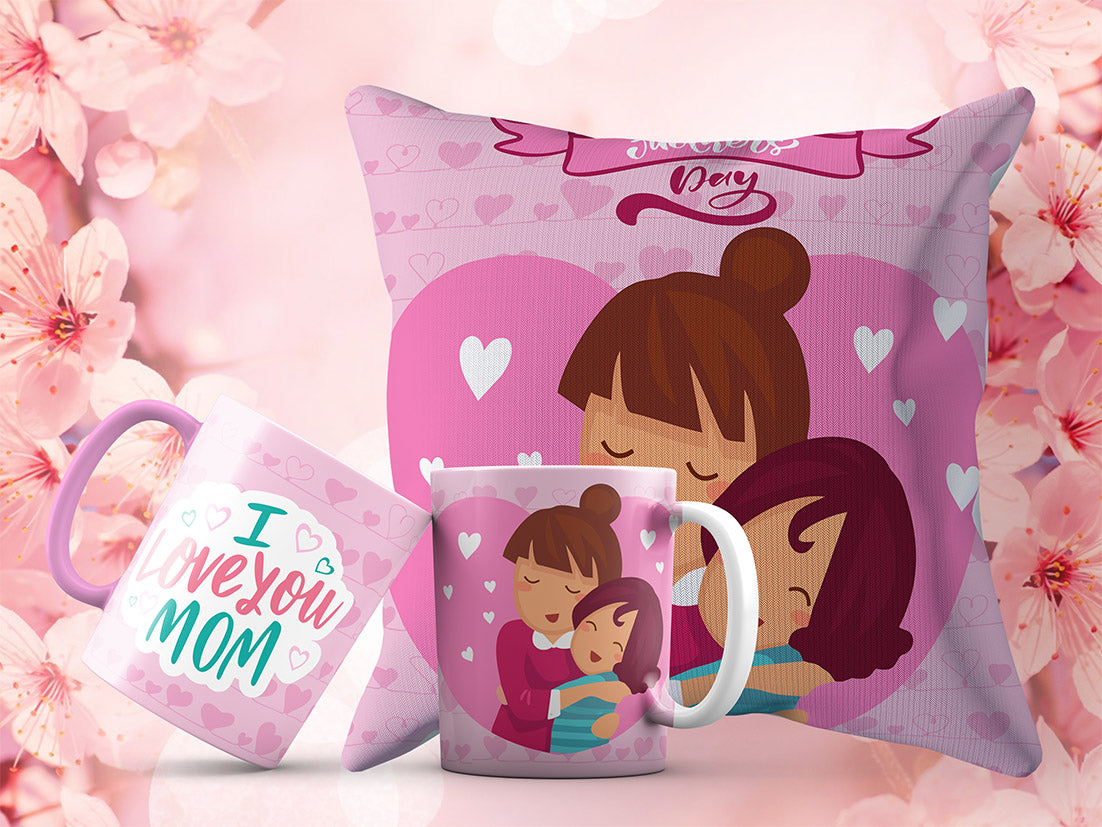 13 Tazas y Almohadas Feliz Día de las Madres